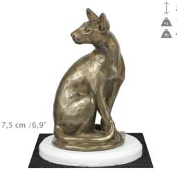 Egyptian Cat On White Wooden Base Statue, Limited Edition, Artdog - thumbnail 4
