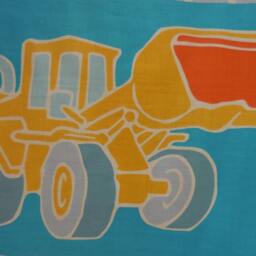 Wall Hanging Fabric Panel With Trucks - Construction Kids Room - thumbnail 3