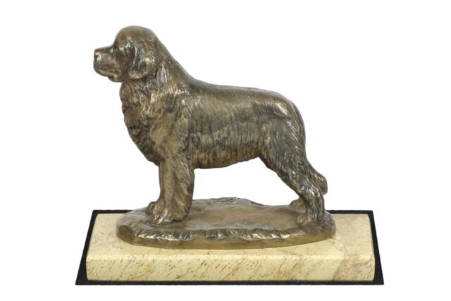 Newfoundland, Dog Sand Marble Base Statue, Limited Edition, Artdog. Made Of Cold Cast Bronze. Perfect Gift. Limited Edition - image 1