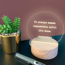 Engraved Usb Mini Desk Lamp - Inspirational Quotes Gifts For Men Women Home Office Accessories 7 Light Colour Options - thumbnail 1