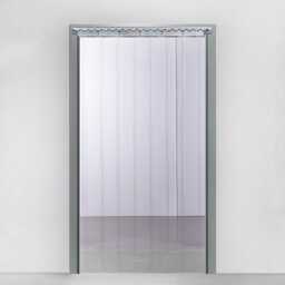 Made-To-Measure Clear PVC Door Curtains For Walk-In Fridges, Freezers, & Commercial Entrances - thumbnail 1