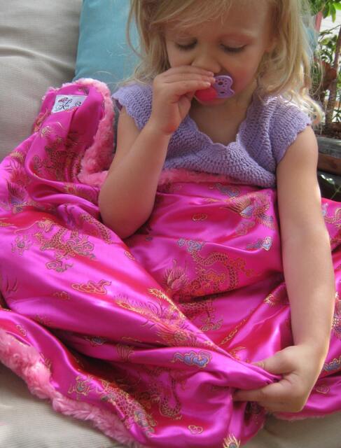 "Hot Pink Silky Baby Blanket, ""Princess" - image 1