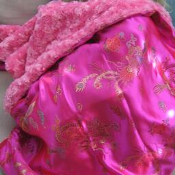 "Hot Pink Silky Baby Blanket, ""Princess" - thumbnail 2