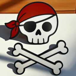 Pirate Skull Wall Decor Red Bandana, Nautical Kids Room - thumbnail 2