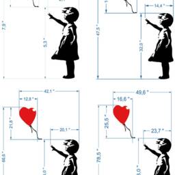 Girl With Red Balloon Large Wall Sticker Street Art Graffiti Vinyl Decal Decor Room - thumbnail 2