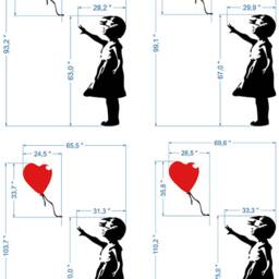 Girl With Red Balloon Large Wall Sticker Street Art Graffiti Vinyl Decal Decor Room - thumbnail 3