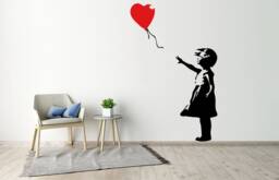 Girl With Red Balloon Large Wall Sticker Street Art Graffiti Vinyl Decal Decor Room - thumbnail 1