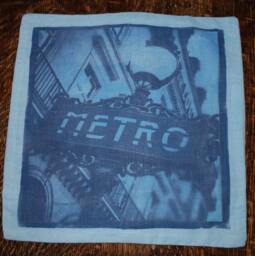 Paris Metro Art Nouveau Sign Ephemera Photo Linen Pillowcase Cover Ooak - thumbnail 1