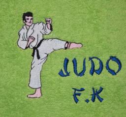 Towel Bath Judo Martial Arts Motif & Name Embroidered - thumbnail 1