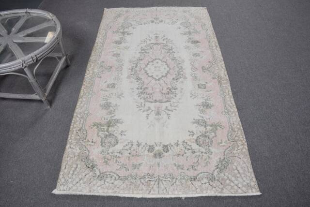 Handmade Kitchen Rug, 3.6x6.6 Ft Accent Rugs, Vintage Turkish Beige Cool Anatolian Rugs For Entry, Bohemian Bedroom Rug - image 1