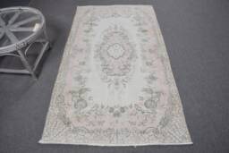 Handmade Kitchen Rug, 3.6x6.6 Ft Accent Rugs, Vintage Turkish Beige Cool Anatolian Rugs For Entry, Bohemian Bedroom Rug - thumbnail 1