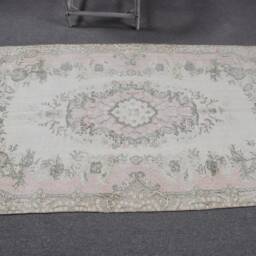 Handmade Kitchen Rug, 3.6x6.6 Ft Accent Rugs, Vintage Turkish Beige Cool Anatolian Rugs For Entry, Bohemian Bedroom Rug - thumbnail 3