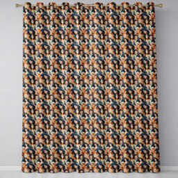 Art Deco Fashion Couple Stylish Seamless Pattern Readymade Eyelet Ring Top Thermal 100% Blackout Curtains - thumbnail 2