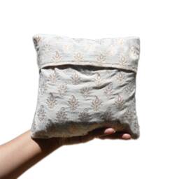 "Beige Gold Paisley Accent Throw Pillow - Ring Decorative Handmade Cushion Cover - Small -8"" X 8" - thumbnail 2