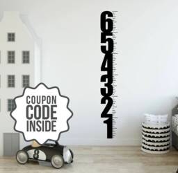 Kids Growth Chart Decal, Child Height Measurement, Children Vinyl Lettering, Room Decor, Baby Nursery Wall Sticker, Diy Wooden Ruler - thumbnail 1