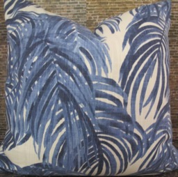 Designer Pillow Cover, Lf, Tropical Palm, Blue - thumbnail 1