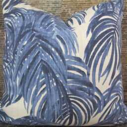 Designer Pillow Cover, Lf, Tropical Palm, Blue - thumbnail 2