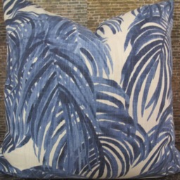 Designer Pillow Cover, Lf, Tropical Palm, Blue - thumbnail 3