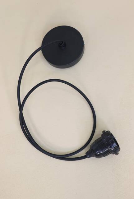 Ceiling Pendant Kit E27 - Nylon Black Electrical Cable - Fabric-Covered Cord Decorative Cable - image 1