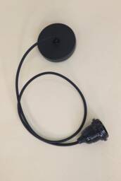 Ceiling Pendant Kit E27 - Nylon Black Electrical Cable - Fabric-Covered Cord Decorative Cable - thumbnail 1