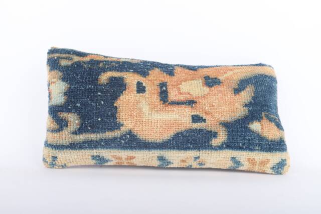 Handwoven Turkish Kilim Pillow Cover Vintage Wool Tribal Lumbar - 8x16 - image 1