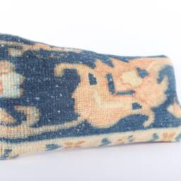 Handwoven Turkish Kilim Pillow Cover Vintage Wool Tribal Lumbar - 8x16 - thumbnail 2