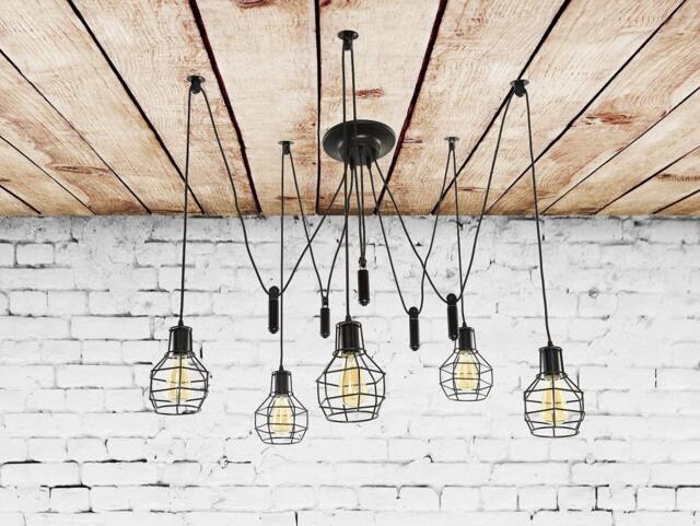 5-Caged Lights Spider Chandelier Pendant Light Octopus Industrial Chandelier Lighting Modern Lighting Hanging Pendants - image 1