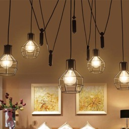 5-Caged Lights Spider Chandelier Pendant Light Octopus Industrial Chandelier Lighting Modern Lighting Hanging Pendants - thumbnail 4