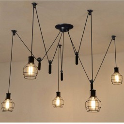 5-Caged Lights Spider Chandelier Pendant Light Octopus Industrial Chandelier Lighting Modern Lighting Hanging Pendants - thumbnail 2