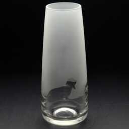 Basset Hound Dog Glass Bud Vase - Etched Engraved Glassware Home & Bar Decor - thumbnail 2