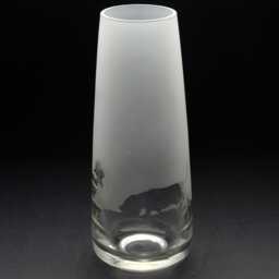 Basset Hound Dog Glass Bud Vase - Etched Engraved Glassware Home & Bar Decor - thumbnail 3