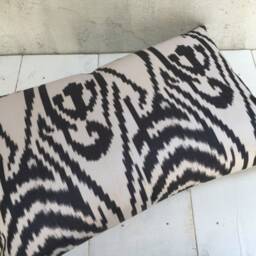 Silk Ikat Lumbar Pillow Cover, Handwoven Accent - 16x24 - thumbnail 4