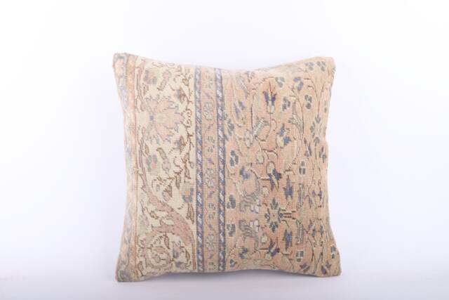 Vintage Turkish Kilim Pillow Cover 18'' Handwoven Wool Cushion - image 1