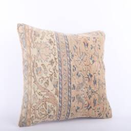 Vintage Turkish Kilim Pillow Cover 18'' Handwoven Wool Cushion - thumbnail 2