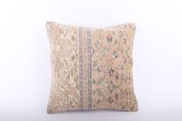 Vintage Turkish Kilim Pillow Cover 18'' Handwoven Wool Cushion - thumbnail 1