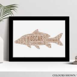 Personalised Carp Fish Word Art Print, Fishing Gift, Custom Wall Framed Picture, Present For Fisherman Nl - thumbnail 2