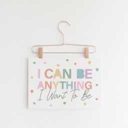 Girls Bedroom Decor, You Can Be Anything Print, Rainbow Prints, Wall Art, Motivational Inspirational Kids Bathroom - thumbnail 2