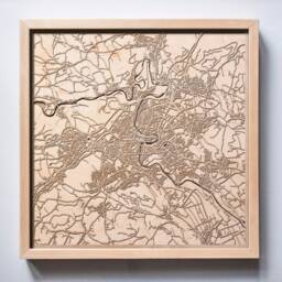 Bern Wooden Map - Laser Cut 3D City Streets, Framed Wall Art - thumbnail 1