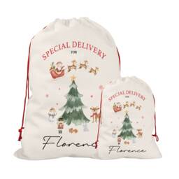 Personalised Christmas Sack - Custom Stocking - Watercolour For Kids, Children's - thumbnail 3
