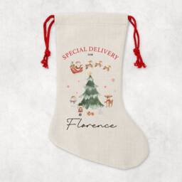 Personalised Christmas Sack - Custom Stocking - Watercolour For Kids, Children's - thumbnail 2