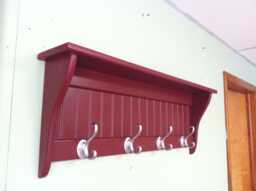Solid Pine Coat Rack With Shelf Farmhouse Entryway Organizer