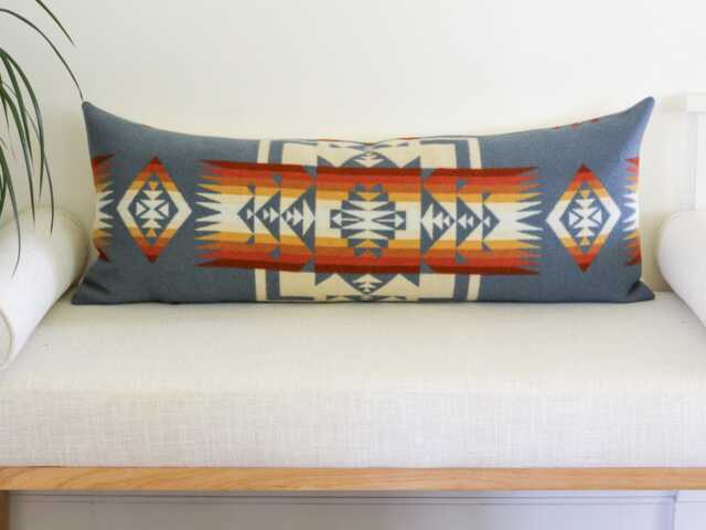 14x36 Chief Joseph Slate Wool Pillow Cover, Southwestern Cover - Ready To Ship - image 1