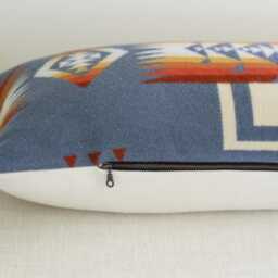 14x36 Chief Joseph Slate Wool Pillow Cover, Southwestern Cover - Ready To Ship - thumbnail 3