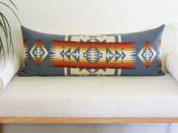 14x36 Chief Joseph Slate Wool Pillow Cover, Southwestern Cover - Ready To Ship