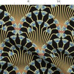 Art Deco Throw Blanket - Egyptian Egypt Papyrus Floral Flowers By Analinea - thumbnail 4