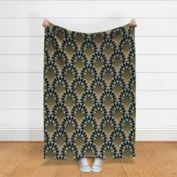 Art Deco Throw Blanket - Egyptian Egypt Papyrus Floral Flowers By Analinea - thumbnail 3