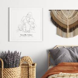 Personalized Group Portrait From Photo - Family, Couple, Friends & Pets Minimalist Art Unique Custom Gift - thumbnail 2