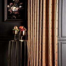 Green Orange Navy Brown Gold Turquoise Gray Curtains, Luxury Curtains For Livingroom Bedroom, Geometric Striped Patterned Custom Size Drape - thumbnail 2