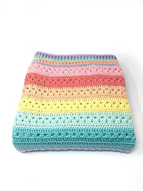 Crochet Baby Blanket - Rainbow Dreams Hearts & Hugs - image 1