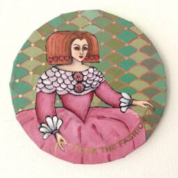 17Th Century Spanish Woman Acrylic Portrait - Historic Fashion Canvas Art - thumbnail 2